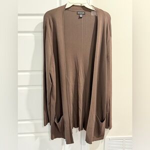 August Max Brown Long Women's Cardigan Small Classic Interview Outfit Women